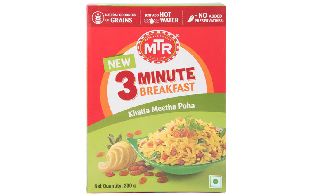 MTR Khatta Meetha Poha - 3 Minutes Breakfast   Box  230 grams